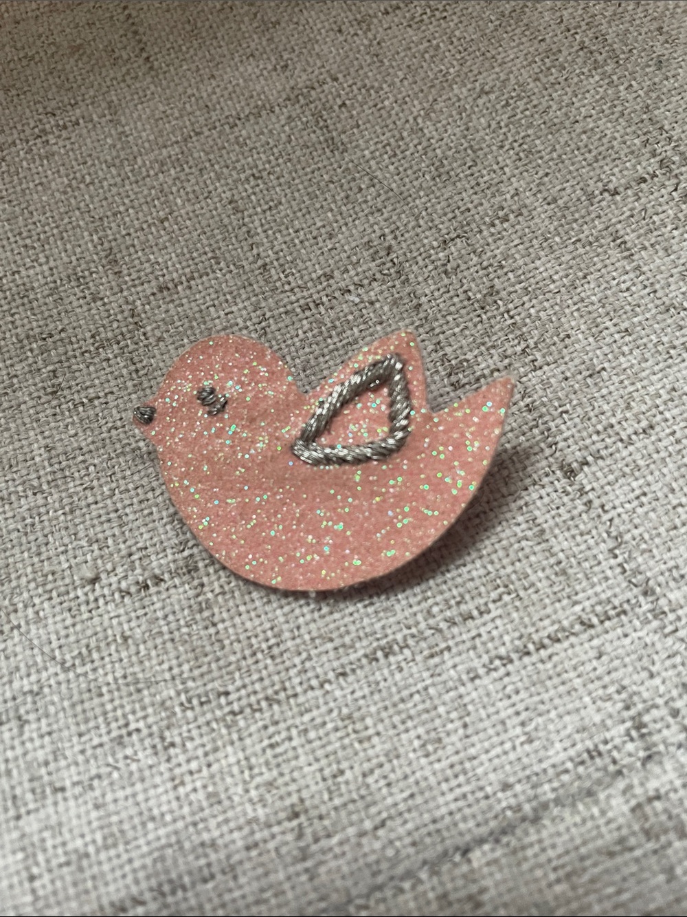 Bonpoint Pink Glitter Bird Brooch